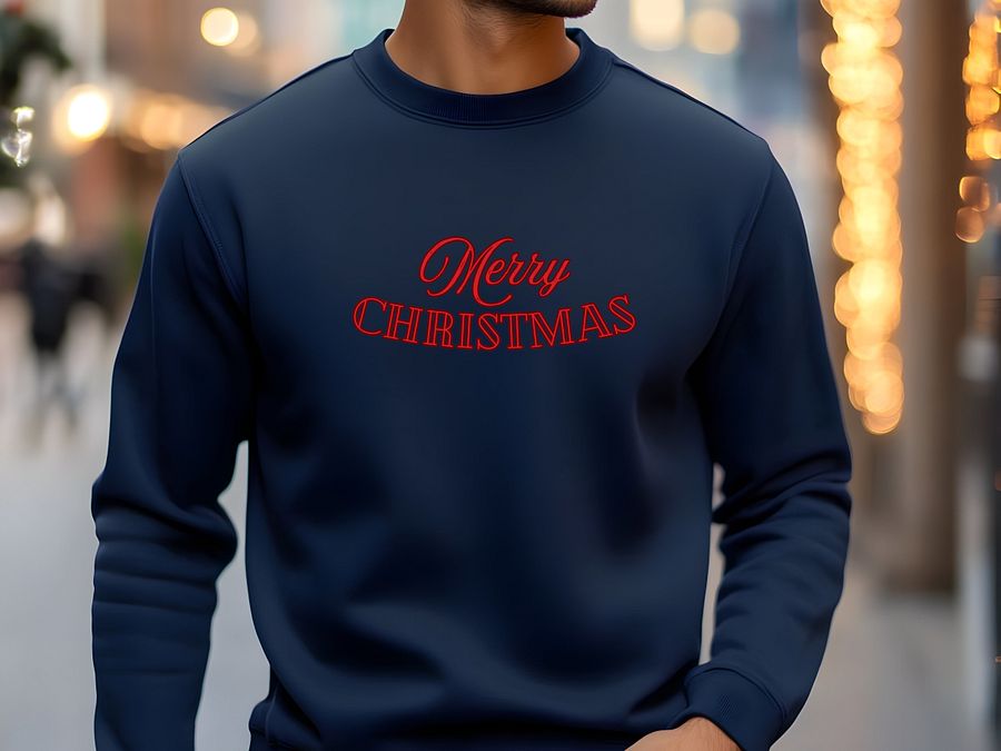 Festive Merry Christmas Embroidery Crewneck product image (1)