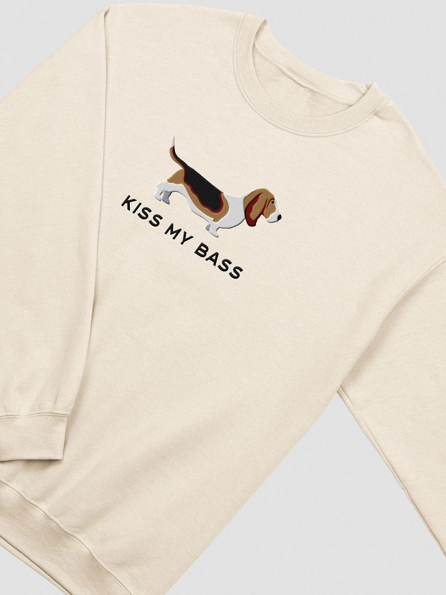 Kiss My Bass Sweatshirt (Embroidered) of a Basset Hound product image (5)