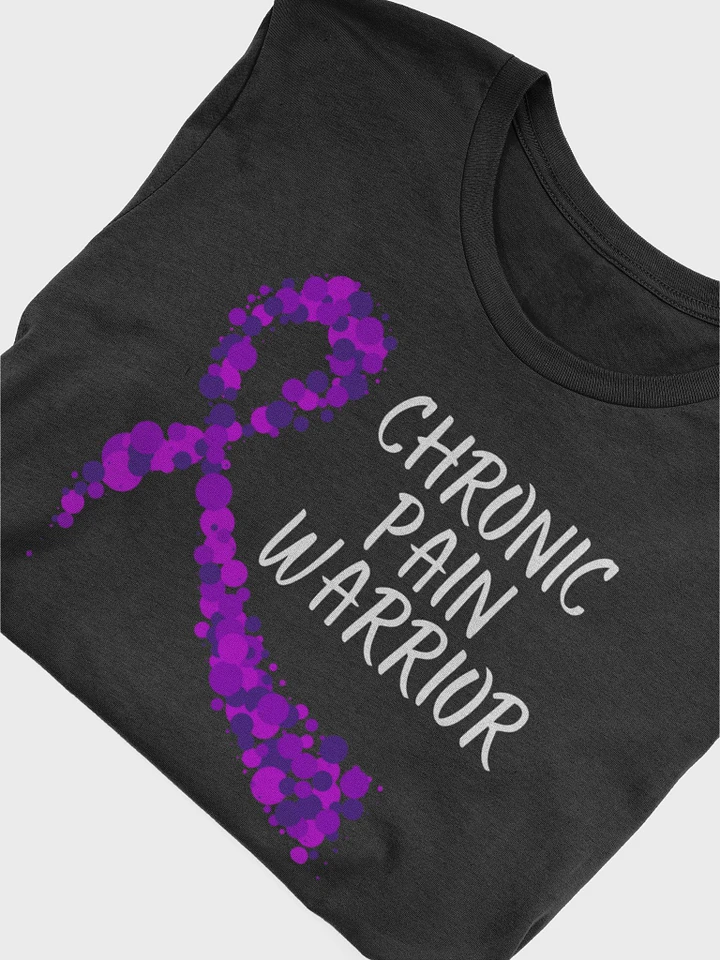Chronic Pain Warrior Bubble Ribbon T-Shirt - White Print (Unisex) product image (1)