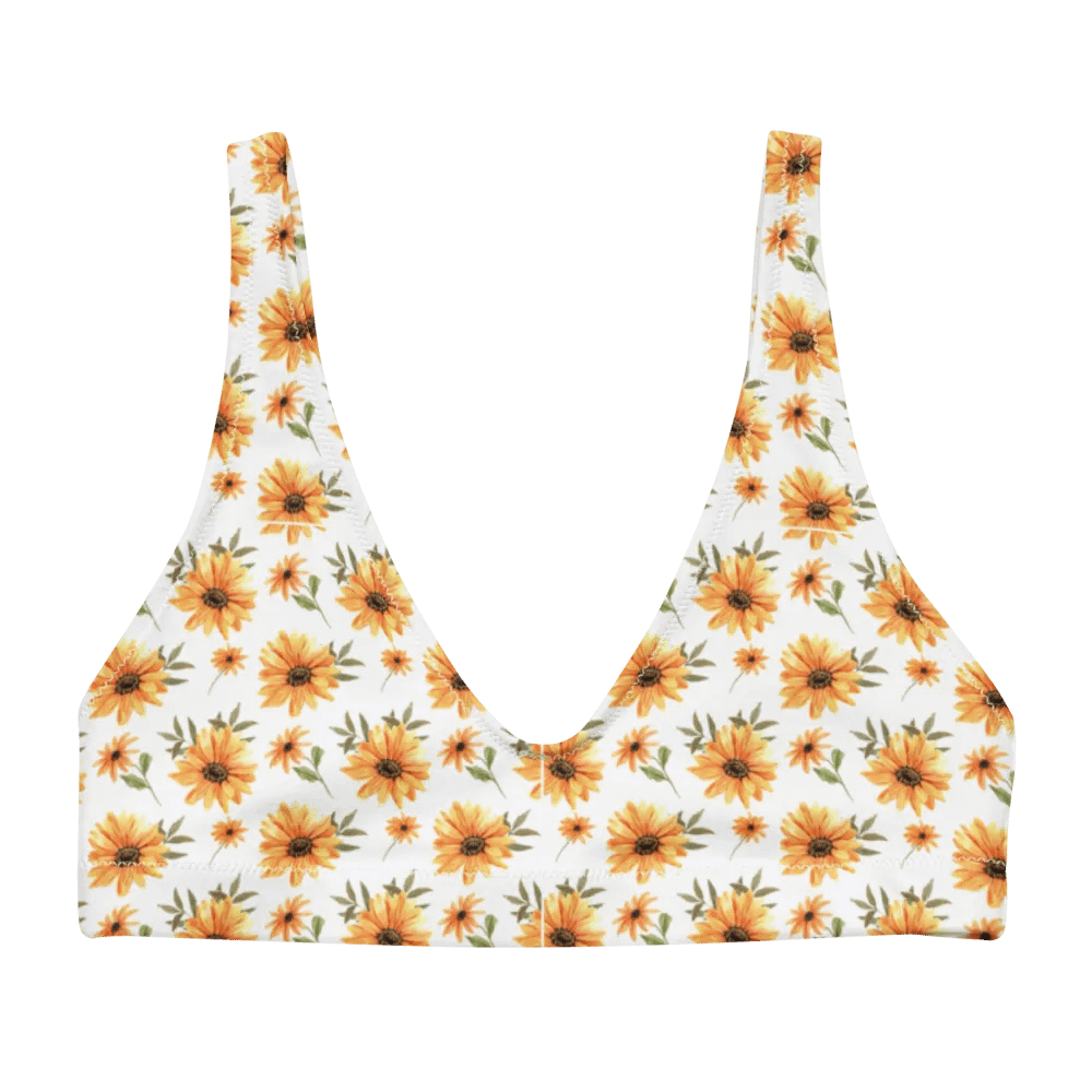 Watercolour Floral Pattern Padded Bikini Top - V3 product image (4)