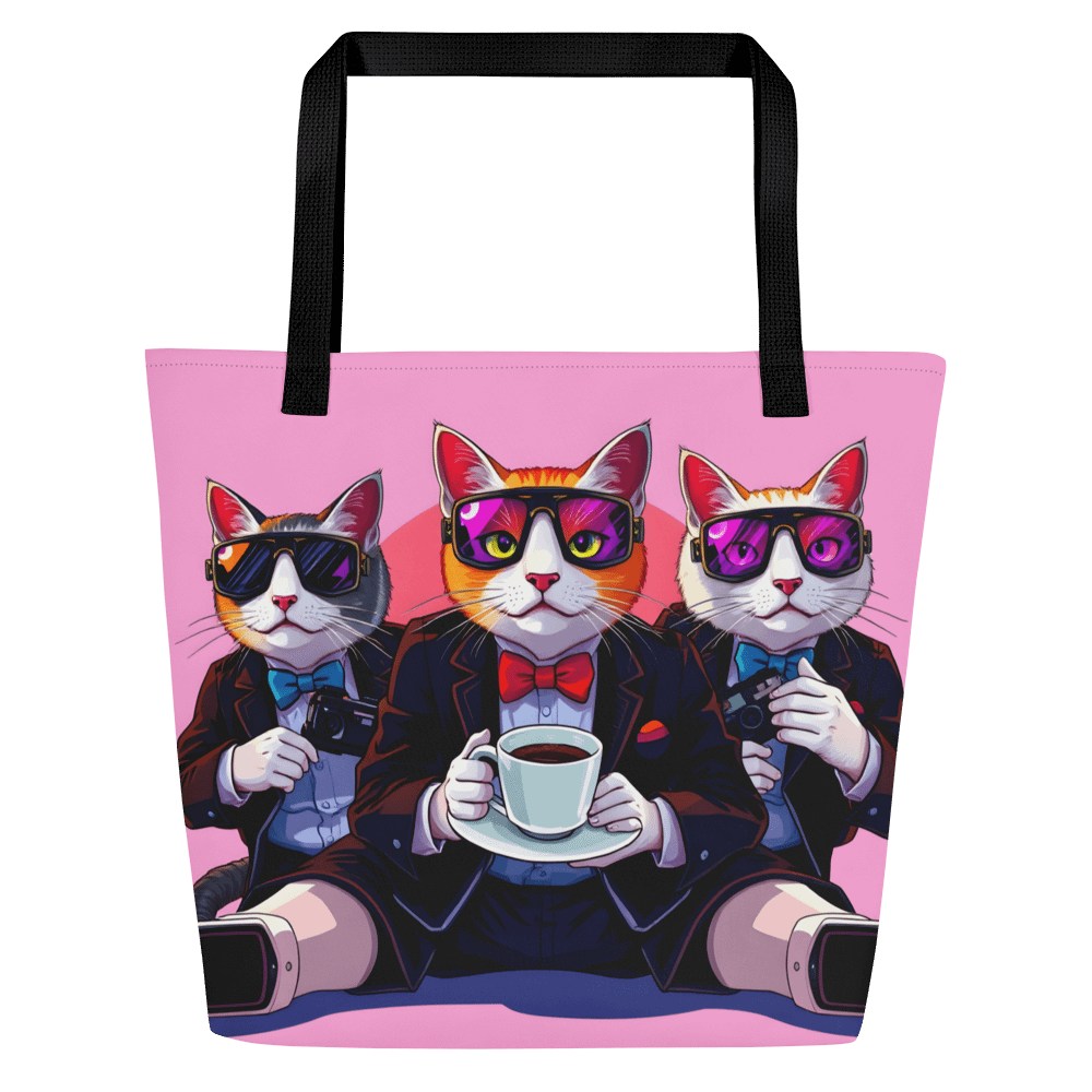 Large Tote Bag w/ Pocket-Cool Beans & Cooler Cats product image (3)