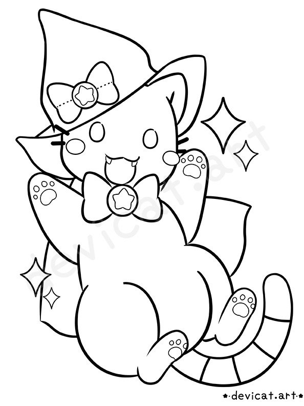 Coloring Page • CandiCat Witch • 2024 product image (1)