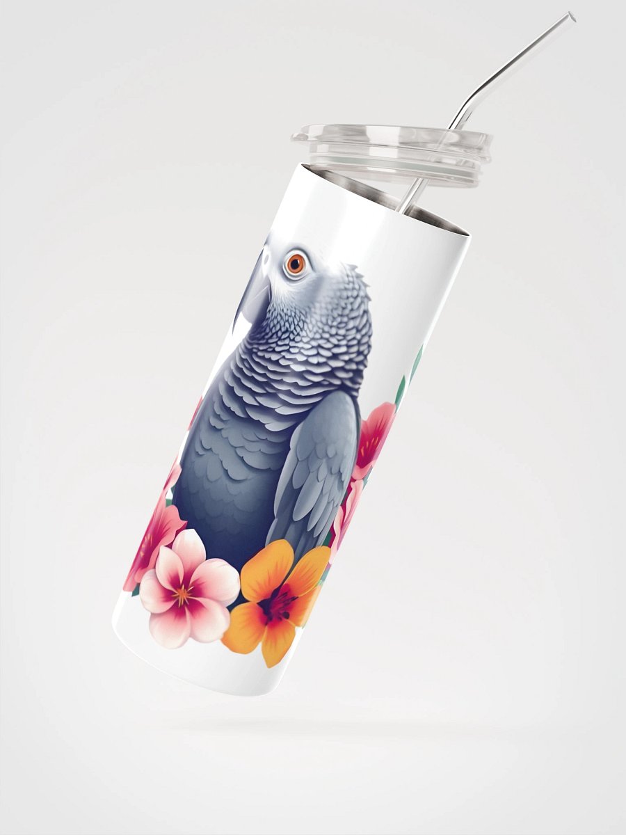 Floral African Grey Stainless Steel Tumbler product image (4)