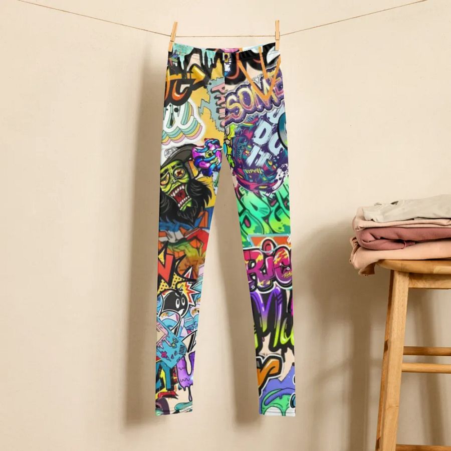 Kids Leggings – Graffiti Style Print for Urban & Trendy Look product image (6)
