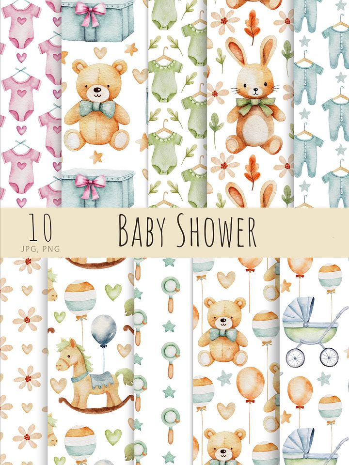 Baby Shower Seamless Patterns product image (1)