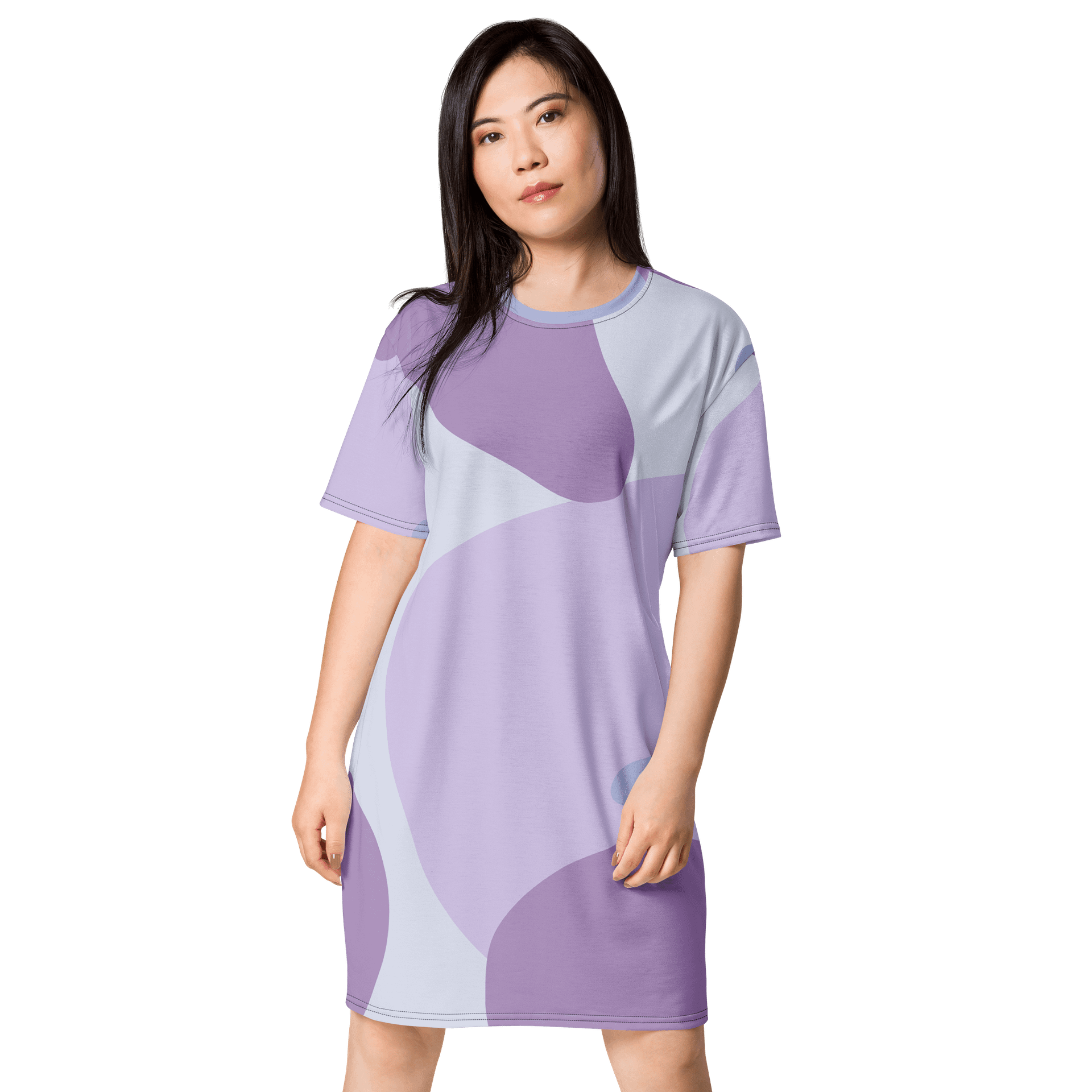 Elegant Purple Swirl Oversized T-Shirt Dress - Exclusive TDSMUSIC Design product image (1)