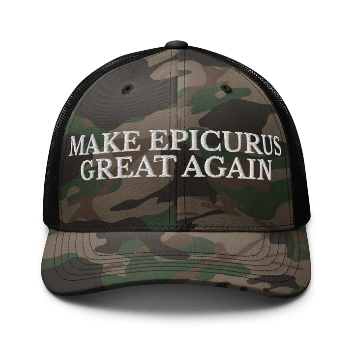 Make Epicurus Great Again (Otto Cap Camouflage Trucker Hat) product image (1)