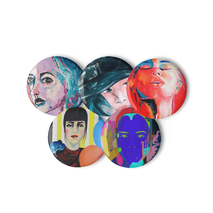 Funky Faces Pin Buttons Set product image (2)