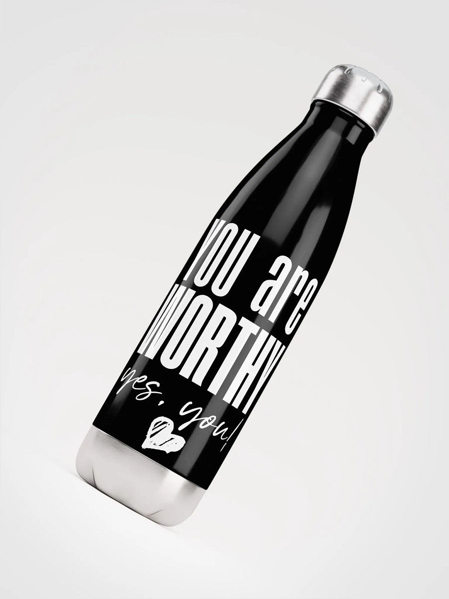 You are Worthy Stainless Steel Bottle - black product image (4)