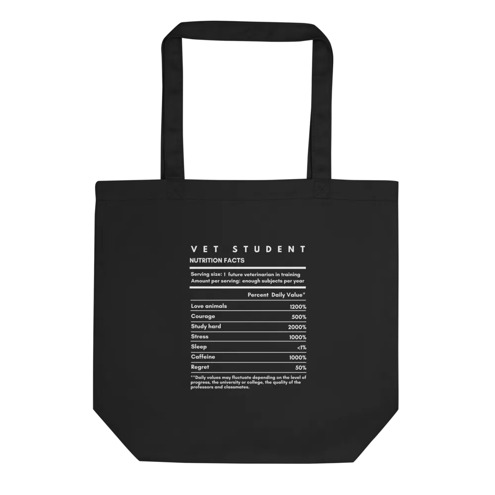 "Vet Student Nutrition Facts" bag (medium size) product image (3)