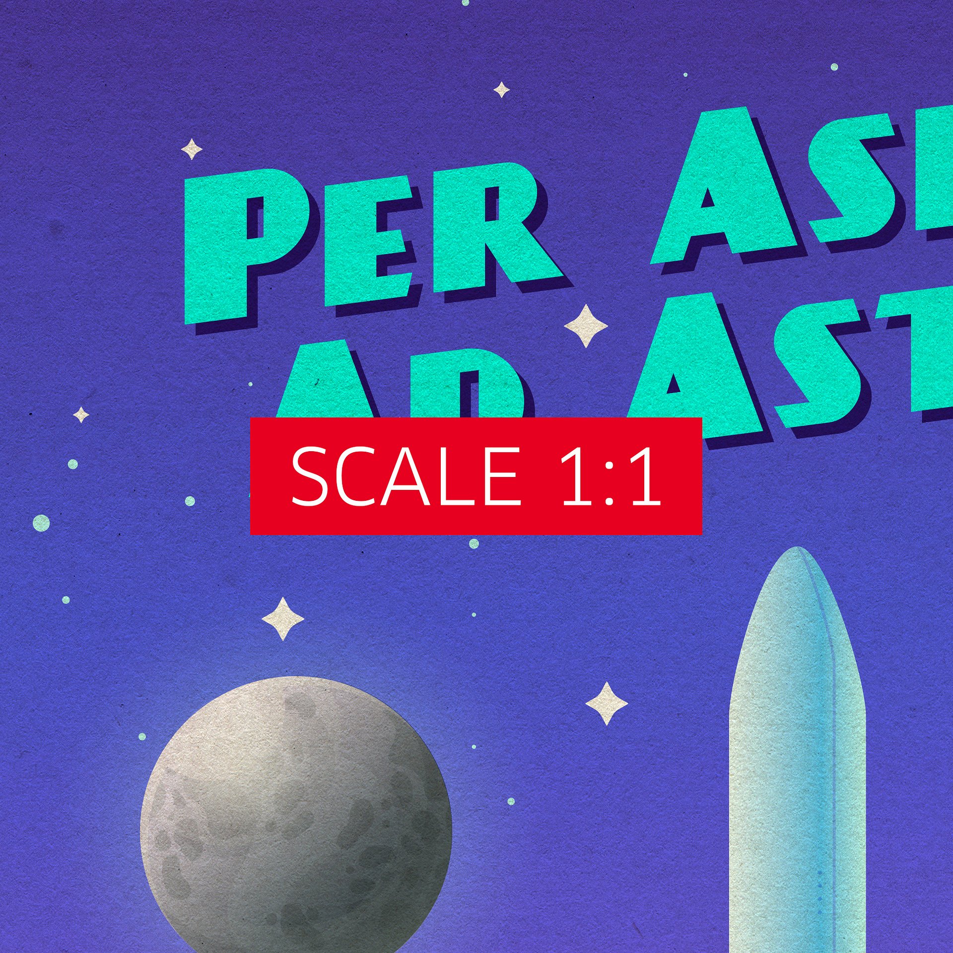 Per Aspera Ad Astra!, ESA Ariane 6 — Vintage space poster, retro space art, propaganda poster, retrofuturism art, retro sci-fi print product image (4)