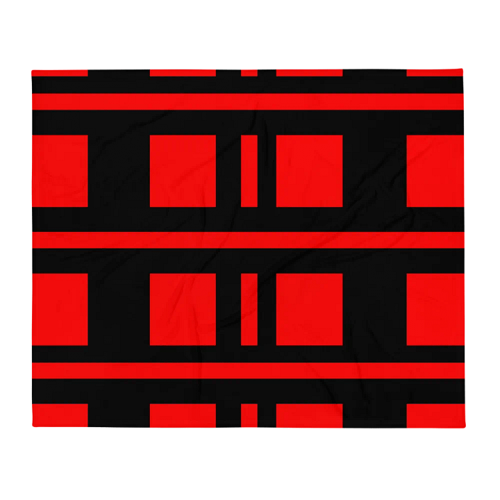 Red Squares With Black Lines Throw Blanket product image (2)