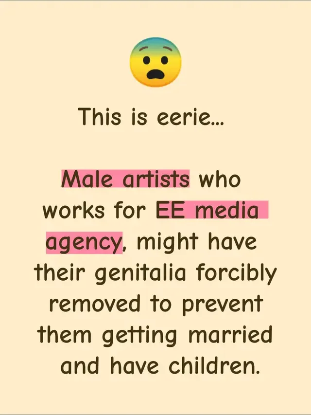 Forcing male artista to behave like transgender to attract men. 