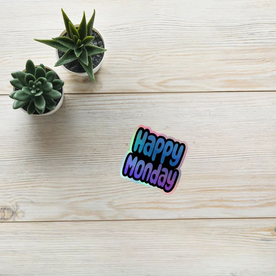 Happy Monday Holographic Sticker product image (10)