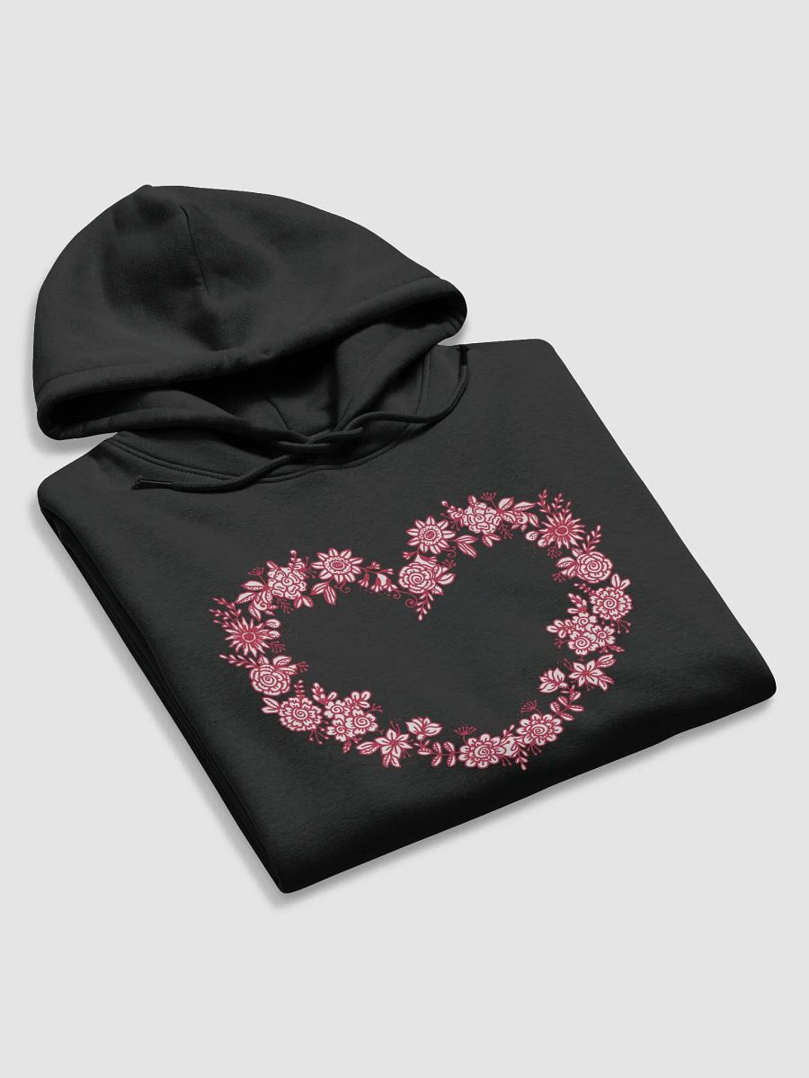 Red Floral Heart Unisex Essential Eco Hoodie product image (24)