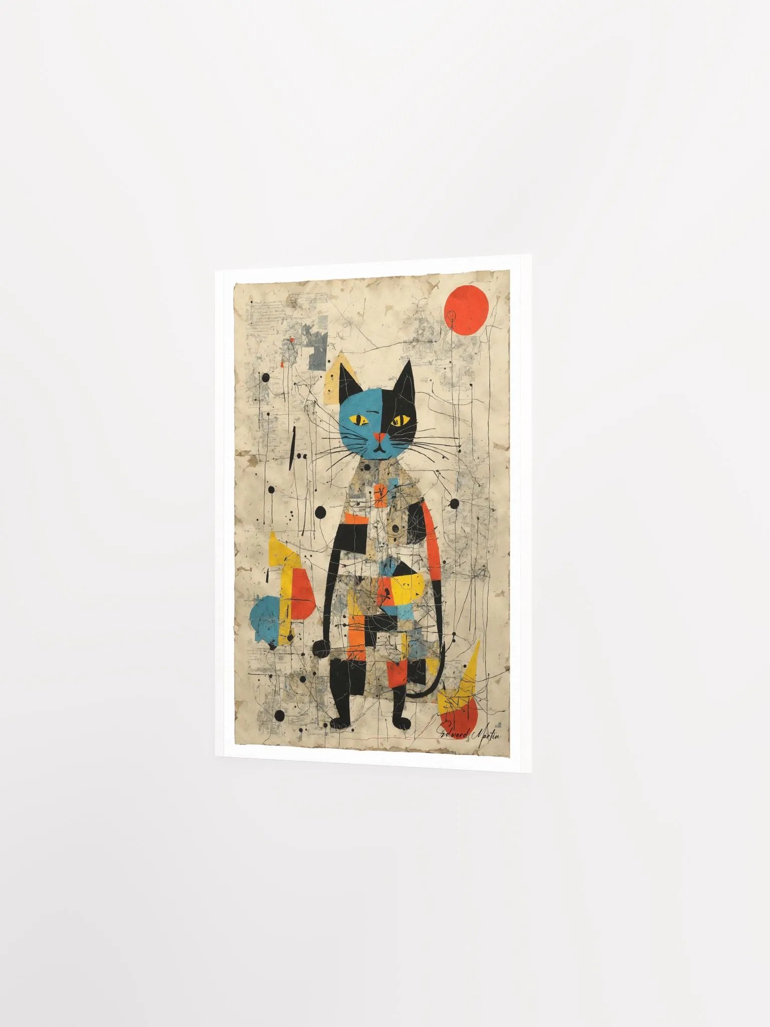'Sebastian' by Edward Martin-Collage Cat Abstract Art Poster product image (3)