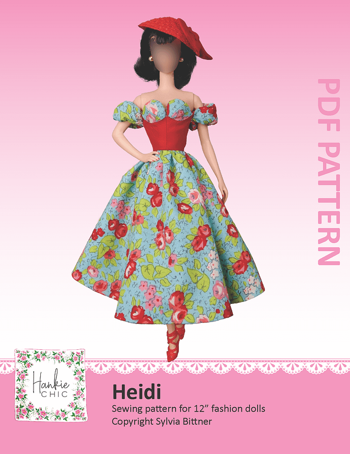 Heidi sewing pattern for 12" fashion dolls product image (1)