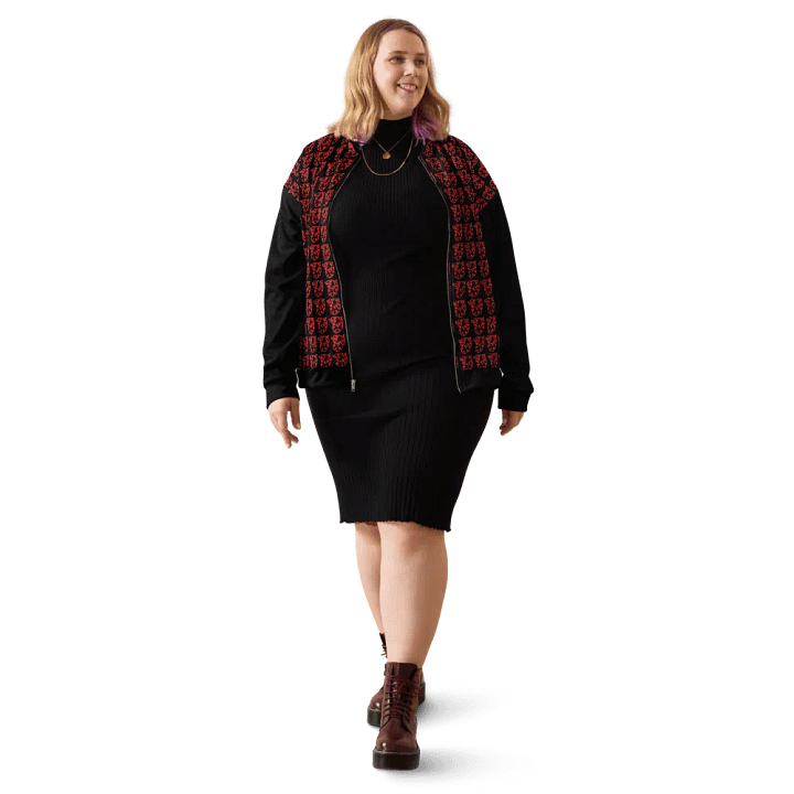 All-Over Print Bomber Jacket by Sublicolor 144/Gripen Black and Red product image (2)