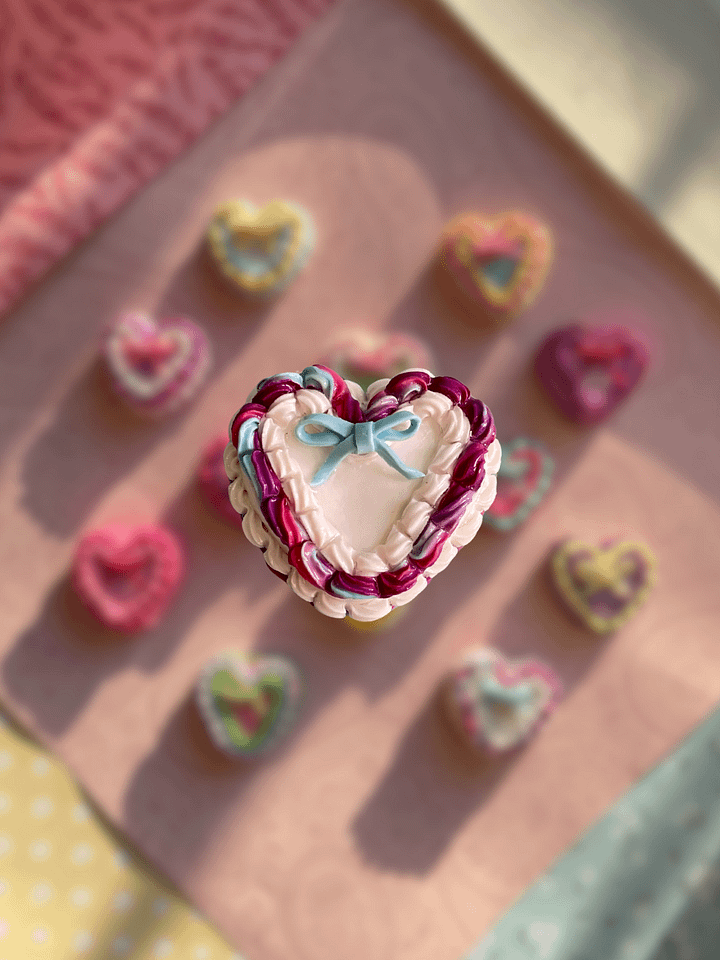 Butterfly Blossom - Coquette Heart Cake Keychain product image (1)