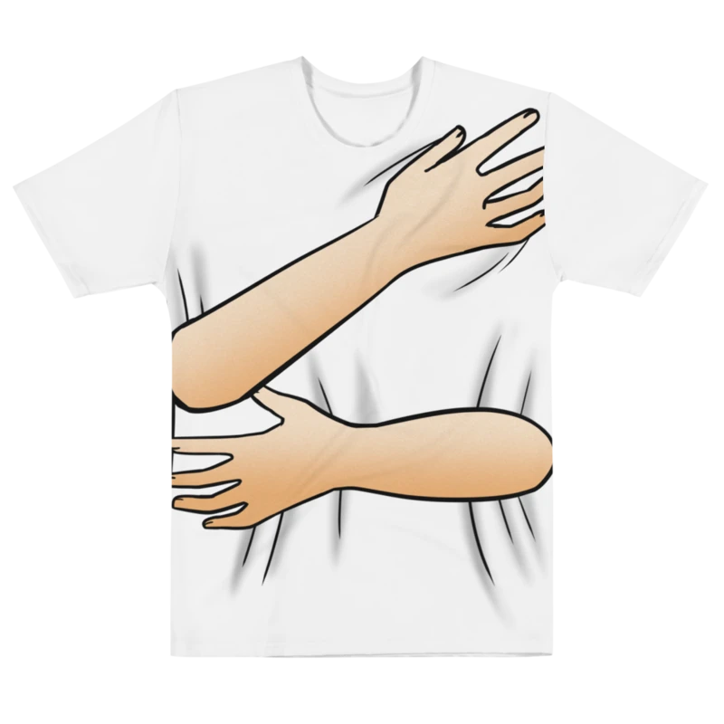 Back Hug T-Shirt (White shirt / White skin tone) product image (1)