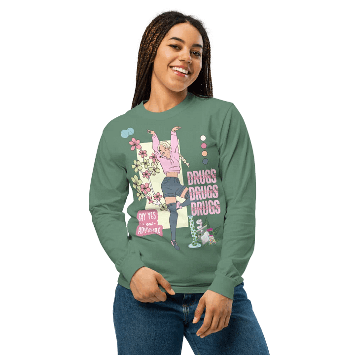DRUGS DRUGS DRUGS Unisex Garment-Dyed Heavyweight Long Sleeve Shirt product image (47)