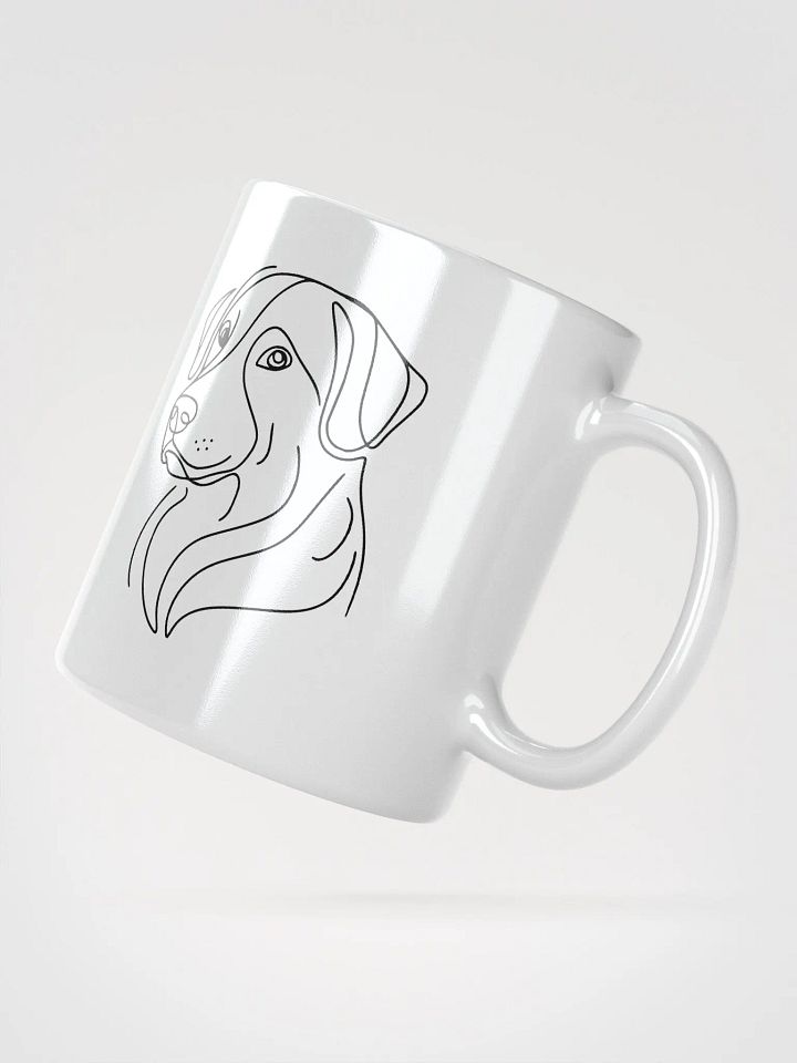 Minimalist Dog Line Art Mug - White Glossy Mug product image (2)