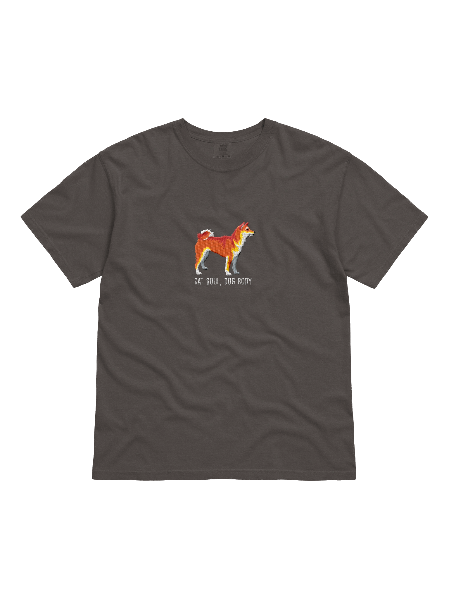 Cat Soul, Dog Body T-Shirt(Embroidered) of a Shiba Inu(Red) product image (1)