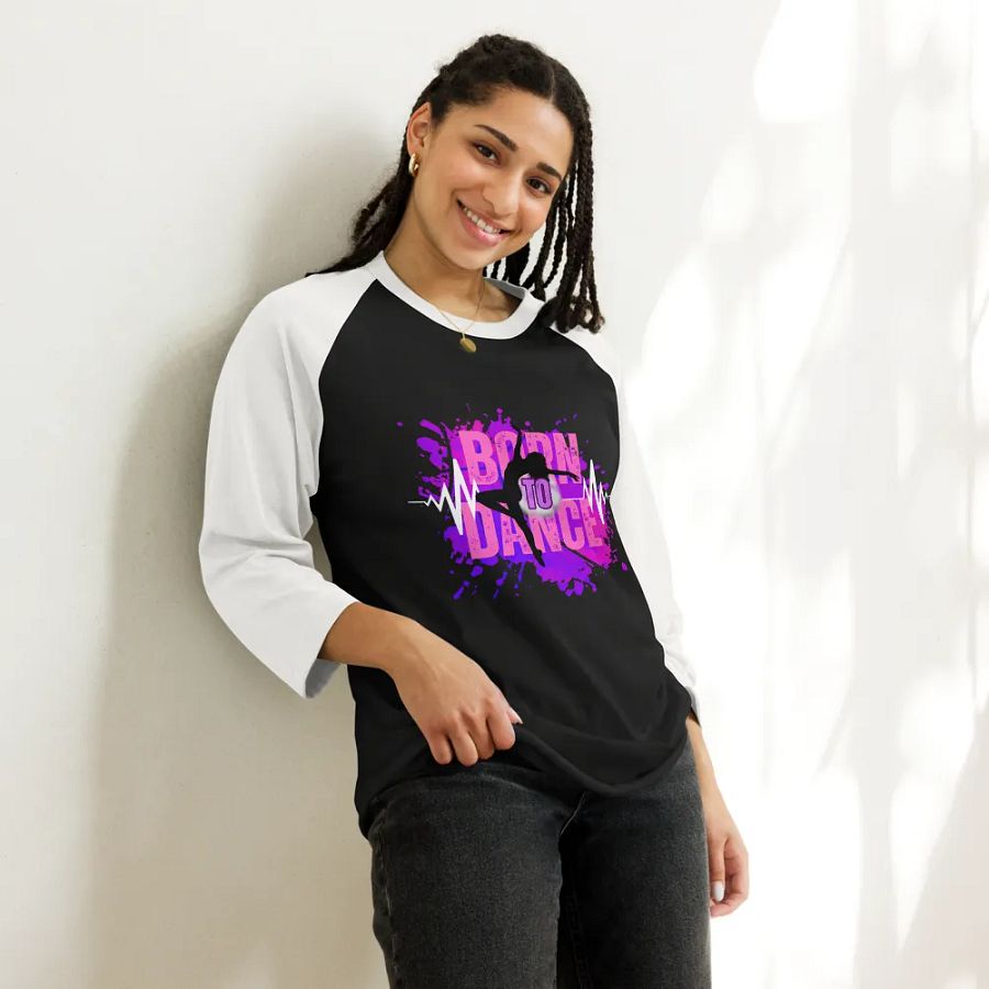 Born to Dance her Silhouette Dynamo Raglan Two Color Tee product image (10)