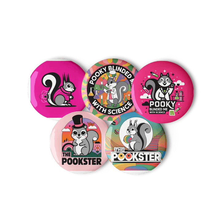 Original Pooky Artwork Buttons: Set of Five -G product image (3)