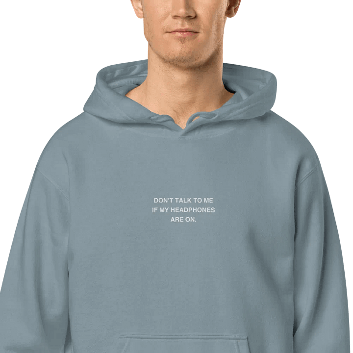 HEADPHONES ON embroidered pigment hoodie product image (2)