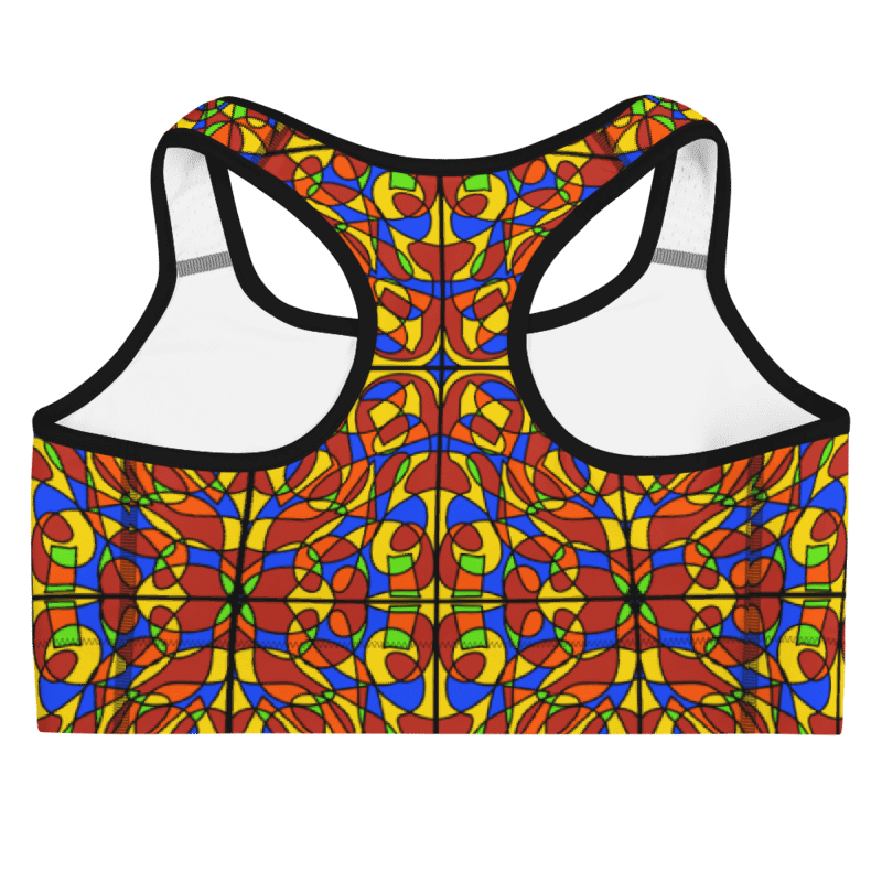 Orange Stained Glass – Vibrant Orange Pattern Basic Sports Bra product image (3)