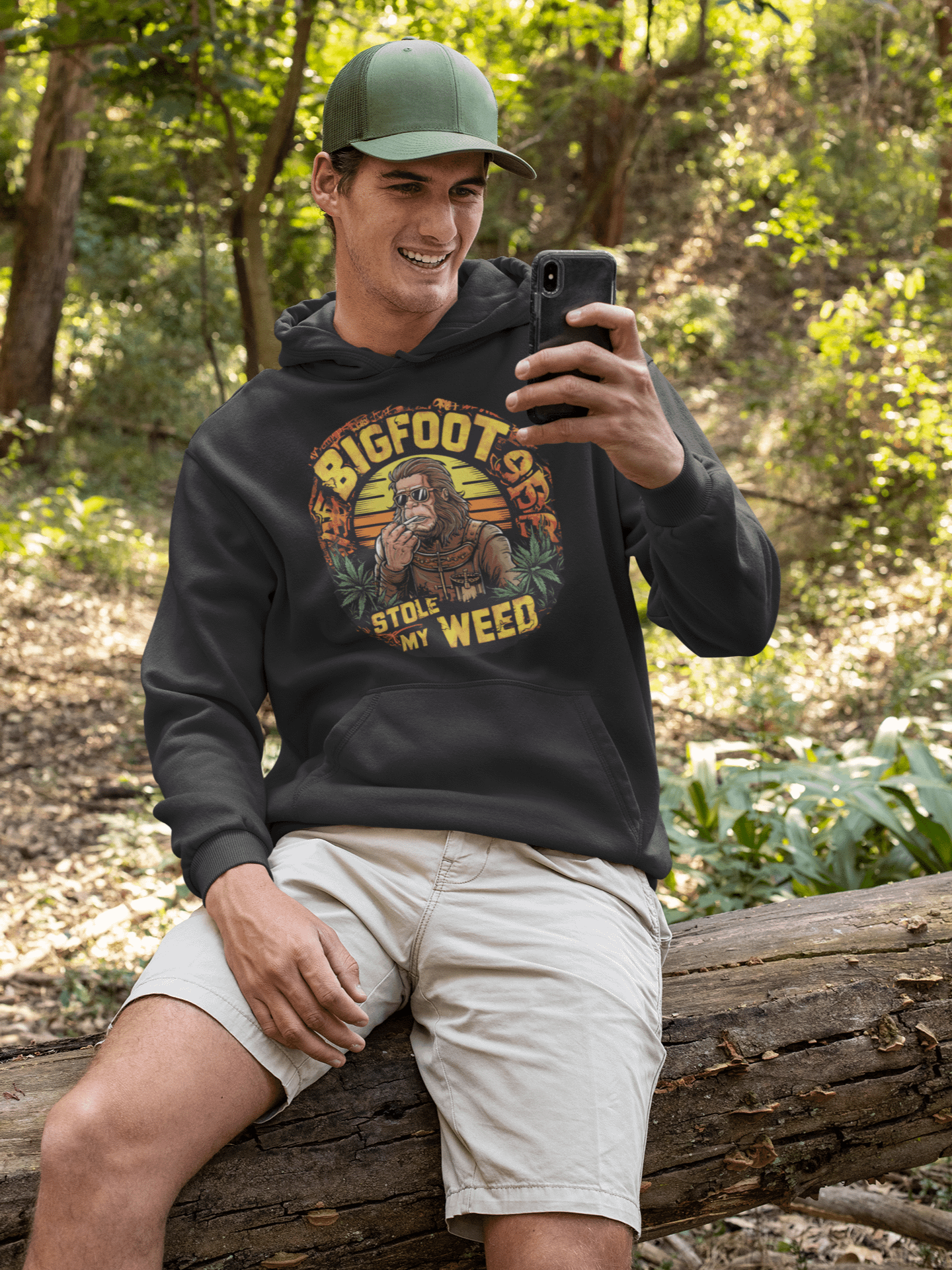 Sunset Sasquatch - Bigfoot Stole My Weed - Premium Unisex Hoodie product image (1)