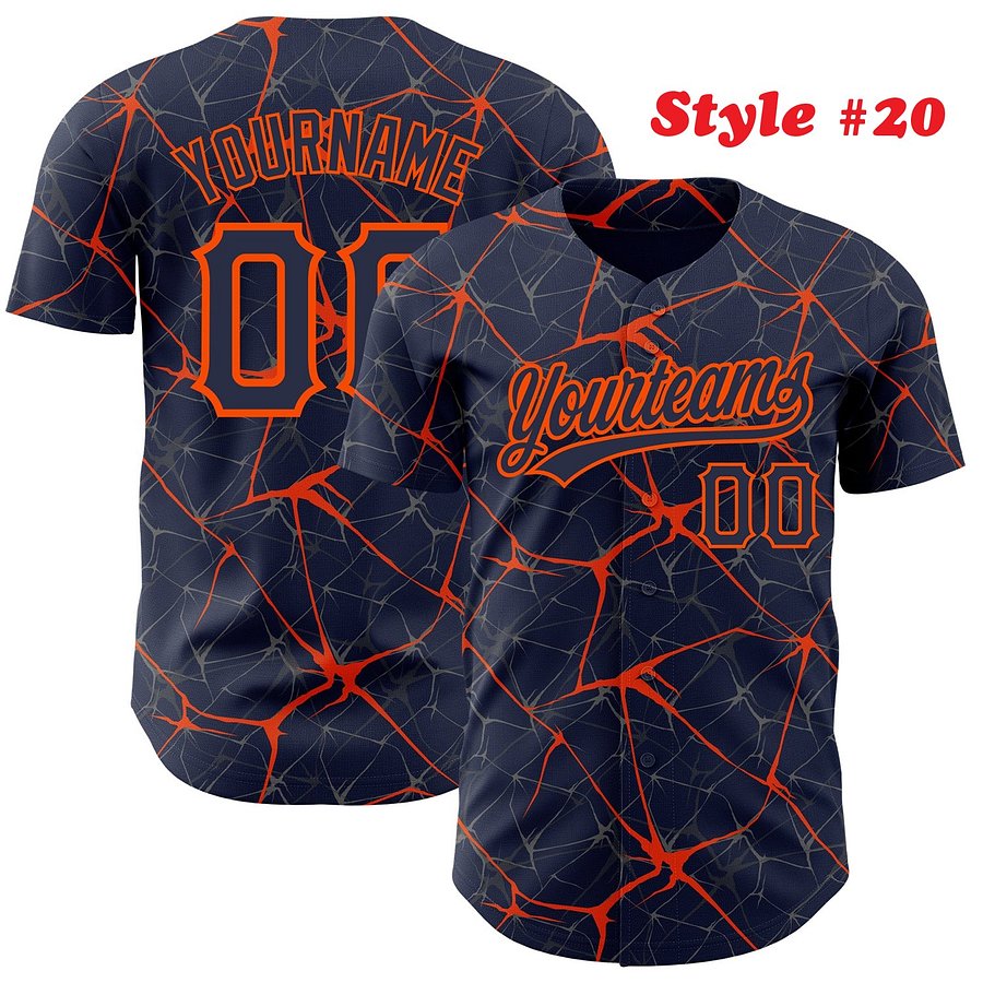 Authentic Baseball Jersey, Custom Baseball Jersey, Personalized Sport Jersey, Colorful, Number, 3D Abstract Network product image (187)
