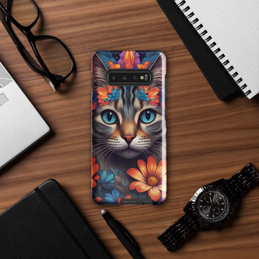 Floral Feline Fantasy: Blossoming Cat Samsung Galaxy product image (12)