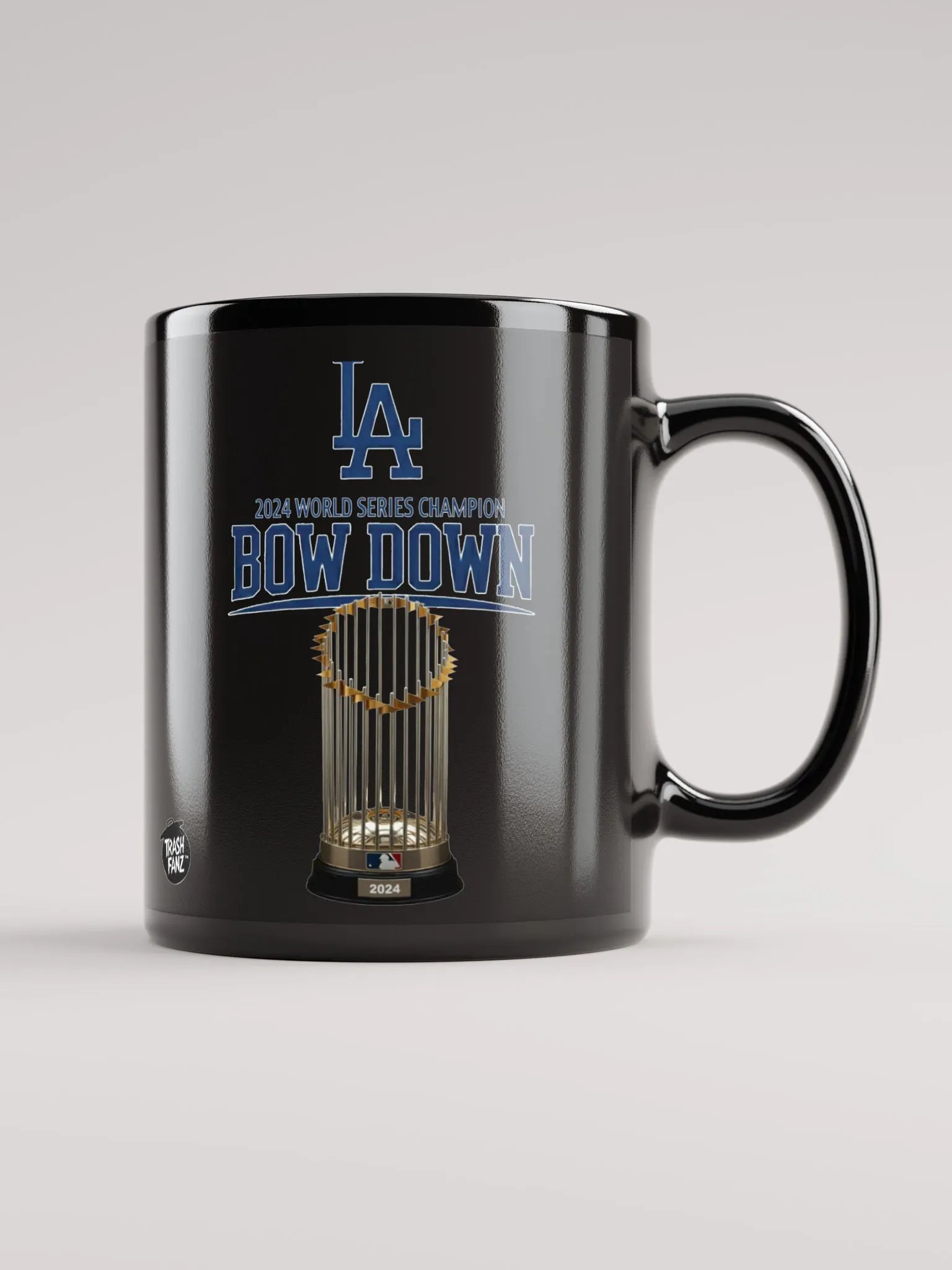 "Bow Down" Black LA Dodgers 2024 World Series Champion Mug | LA Dodgers | MLB Home Locker product image (1)