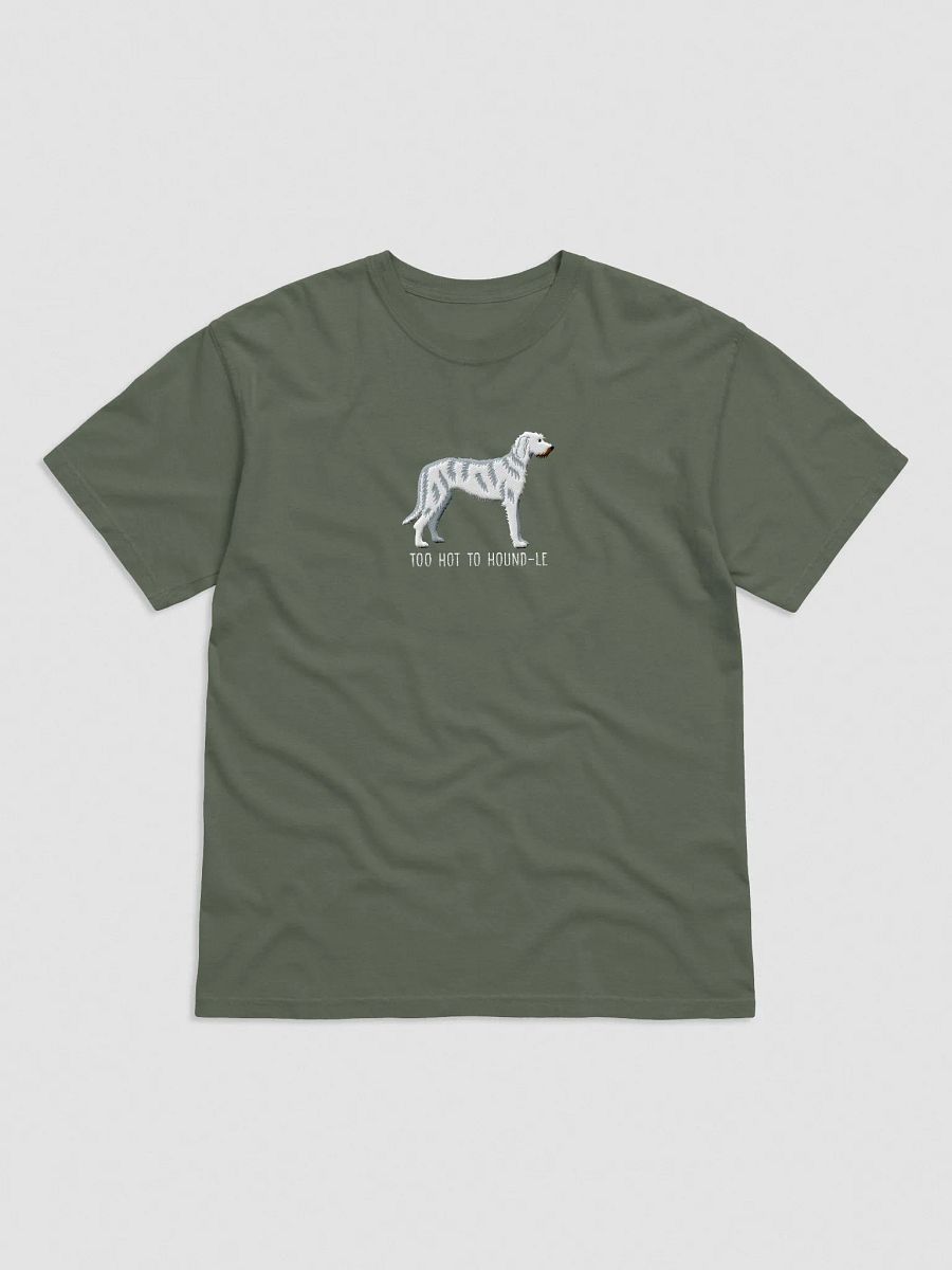 Too Hot to Houndle T-Shirt(Embroidered) of an Irish Wolfhound(White) product image (25)
