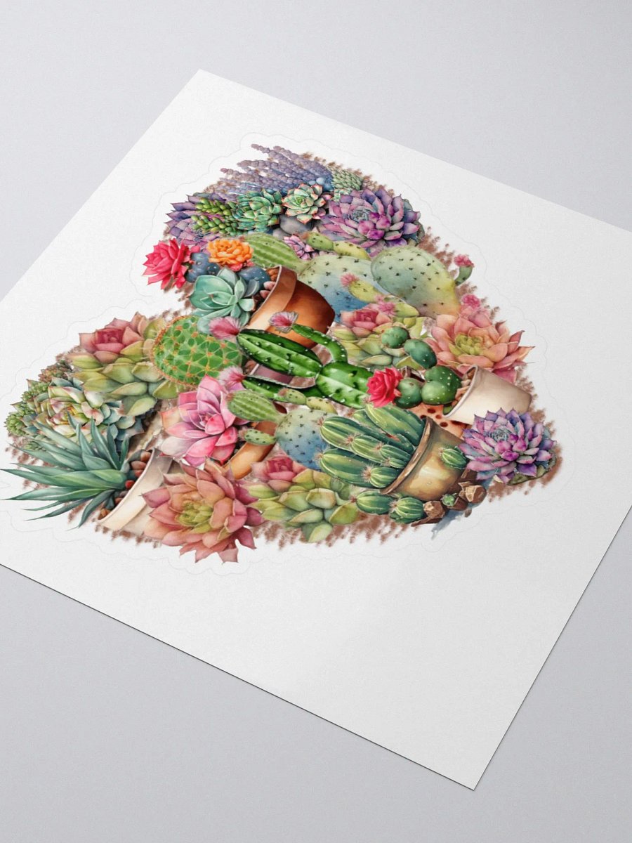 Cacti In A Heart Kiss Cut Sticker product image (4)