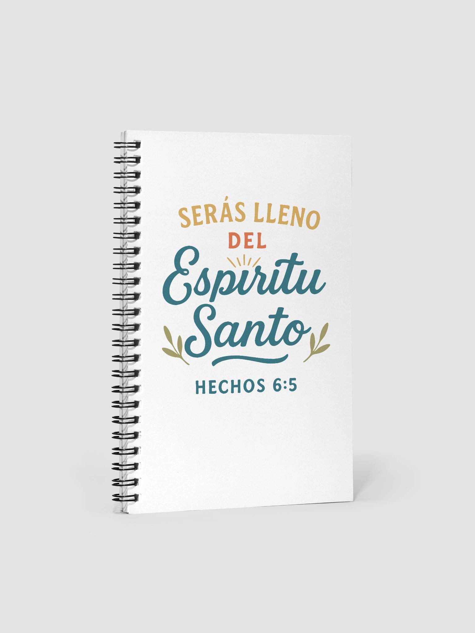Christian Spiral Notebook – “Serás Lleno del Espíritu Santo” – Spanish Acts 6:5 product image (1)