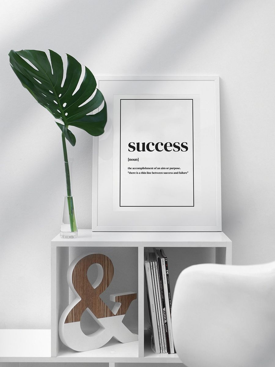 Modern Success Definition Poster, Minimalist Office Decor, Inspirational Quote Wall Art, Motivational Typography Print, Goal Achievement Art product image (3)
