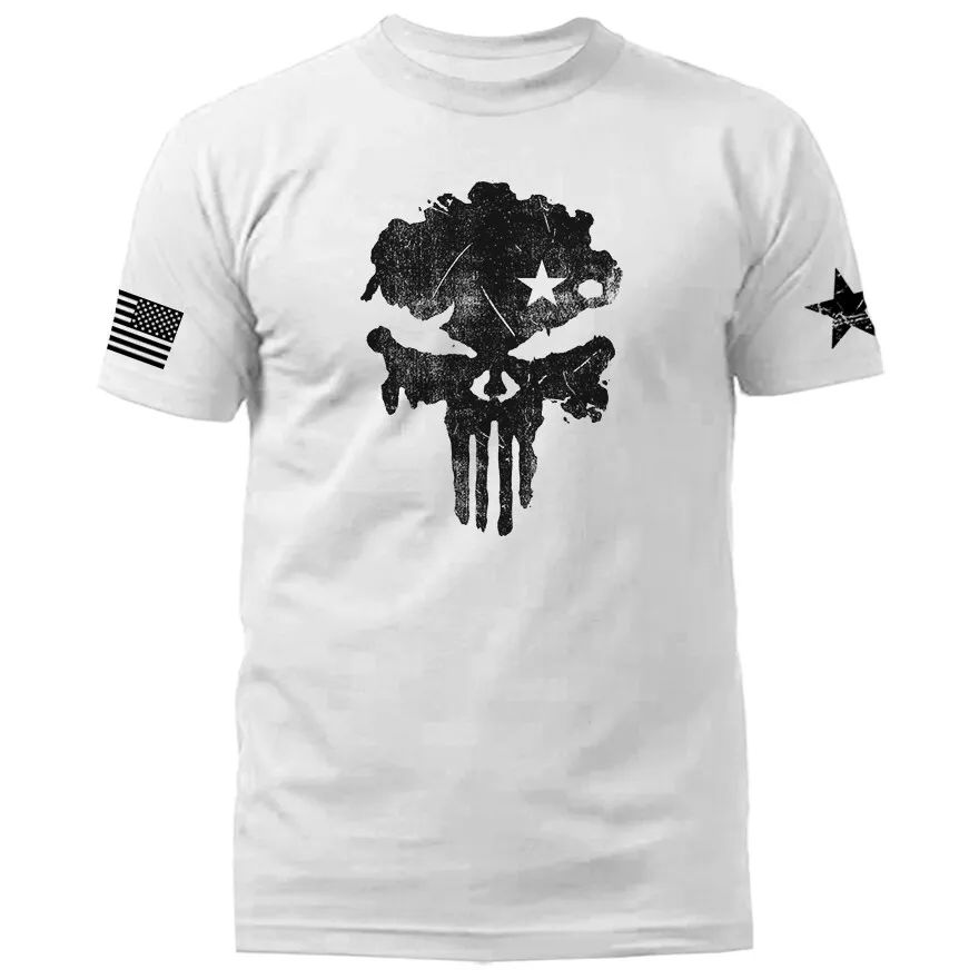 Skull US Flag American Pride Warrior Patriotic Military Graphic T-shirt product image (3)