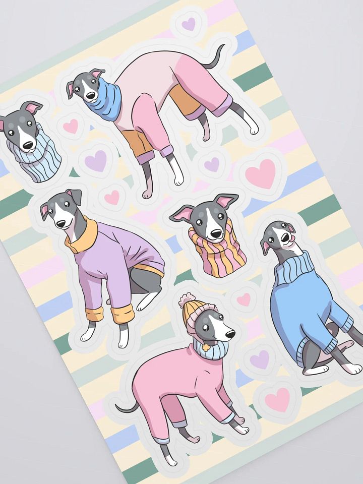 Cute Whippet Dog Fashion Sticker Sheet product image (2)