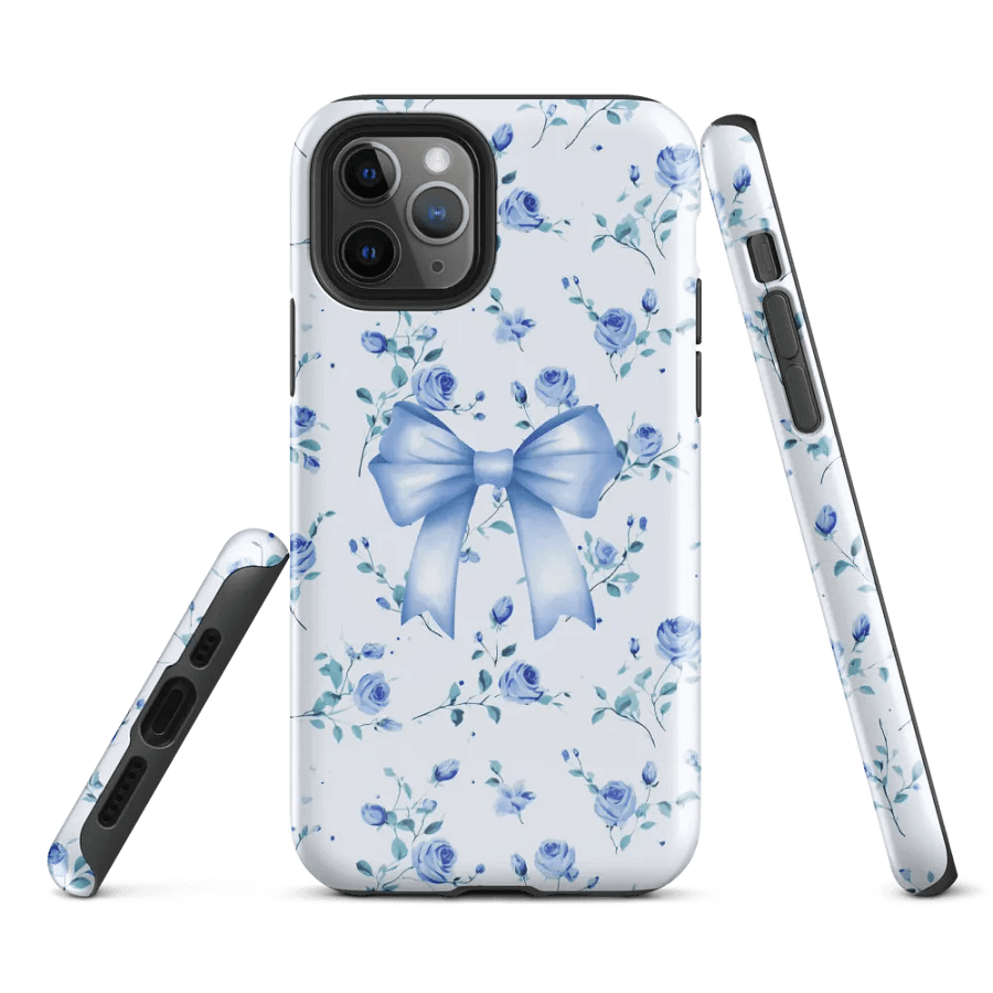 Floral Coquette Blue Bow - Tough Phone Case product image (1)