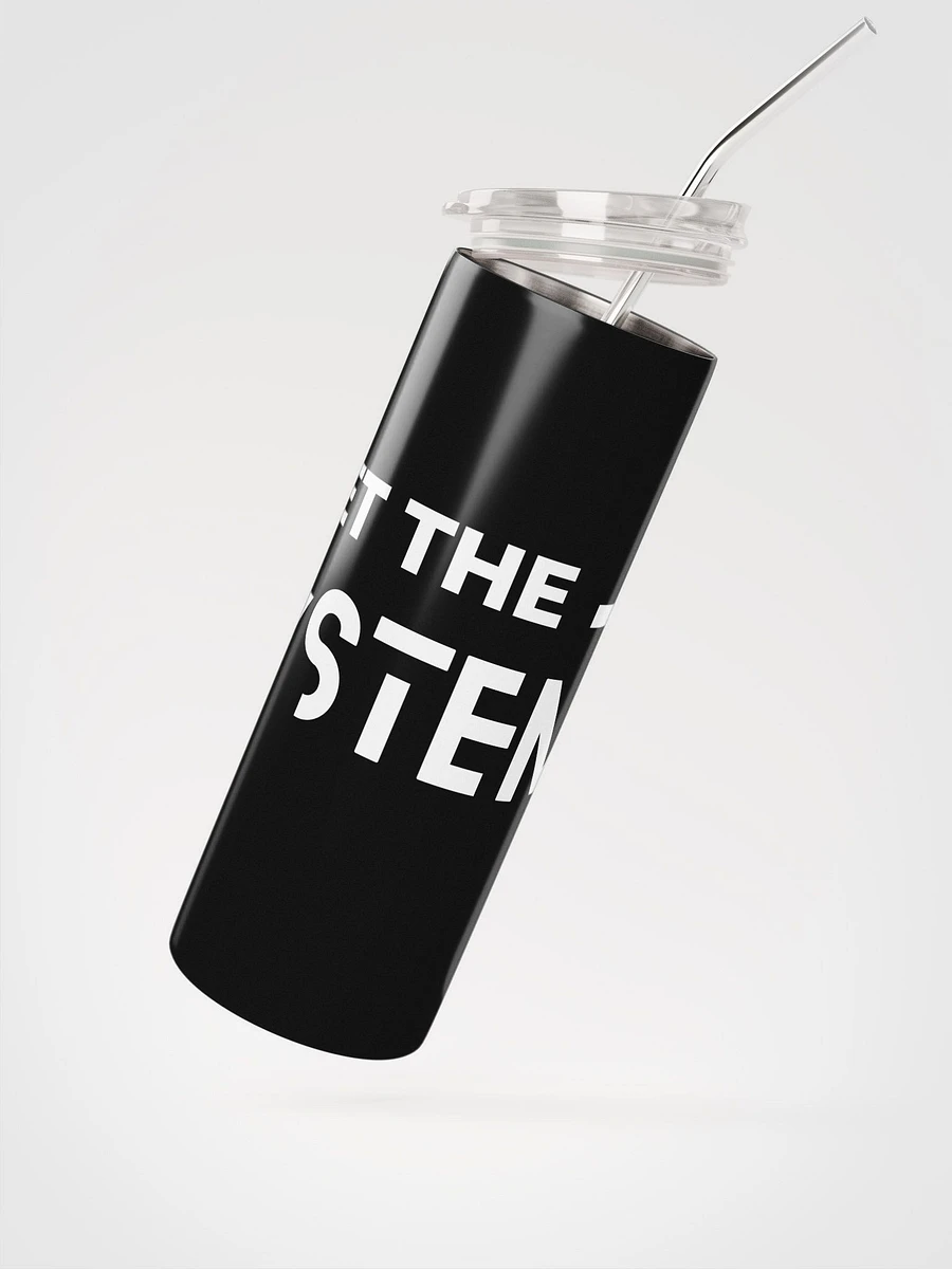 Black stainless steel tumbler all over print reset the system product image (2)