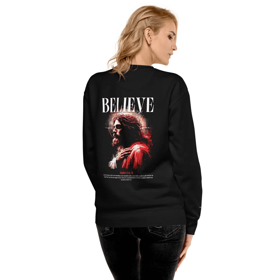 Believe Jesus Embroidered Sweatshirt product image (8)