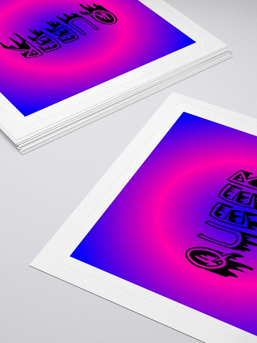Queer Horror Style Sticker, Pink Blue Cotton Candy Colors Creepy Pride Art product image (4)