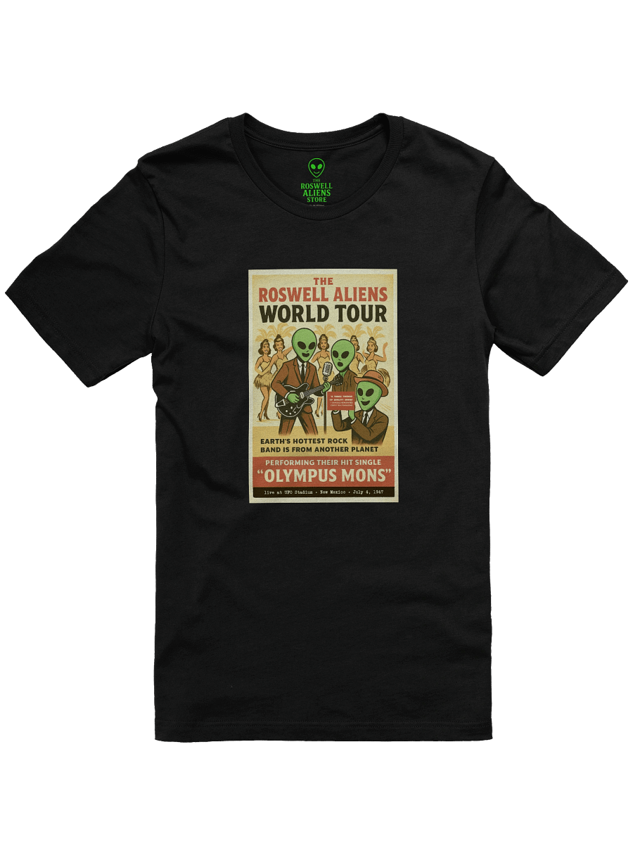 1947 Rock Stars World Tour Roswell Aliens Retro Poster Unisex T-Shirt product image (7)