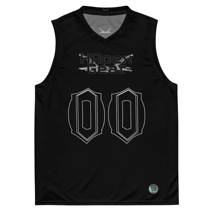 Neffex - Black - Recycled Unisex Basketball Jersey - Black HApex Gear Black Logo product image (2)