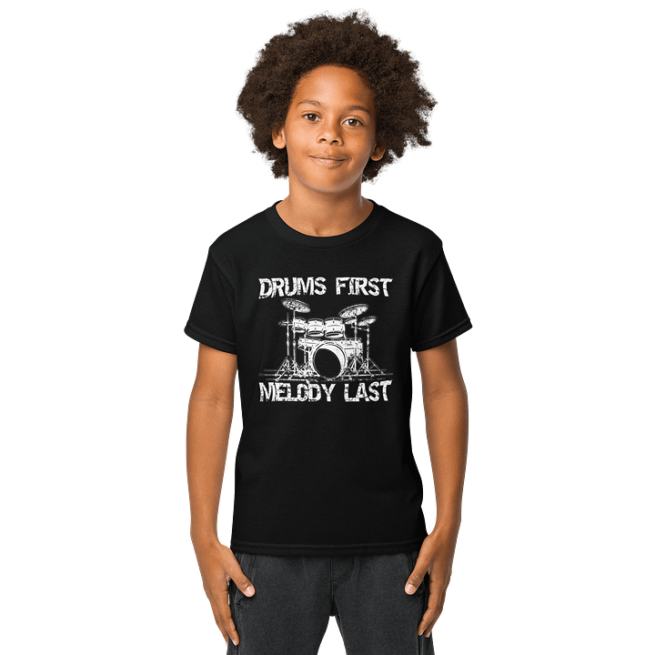 Drums First, Melody Last Funny T-Shirt For Kids product image (9)