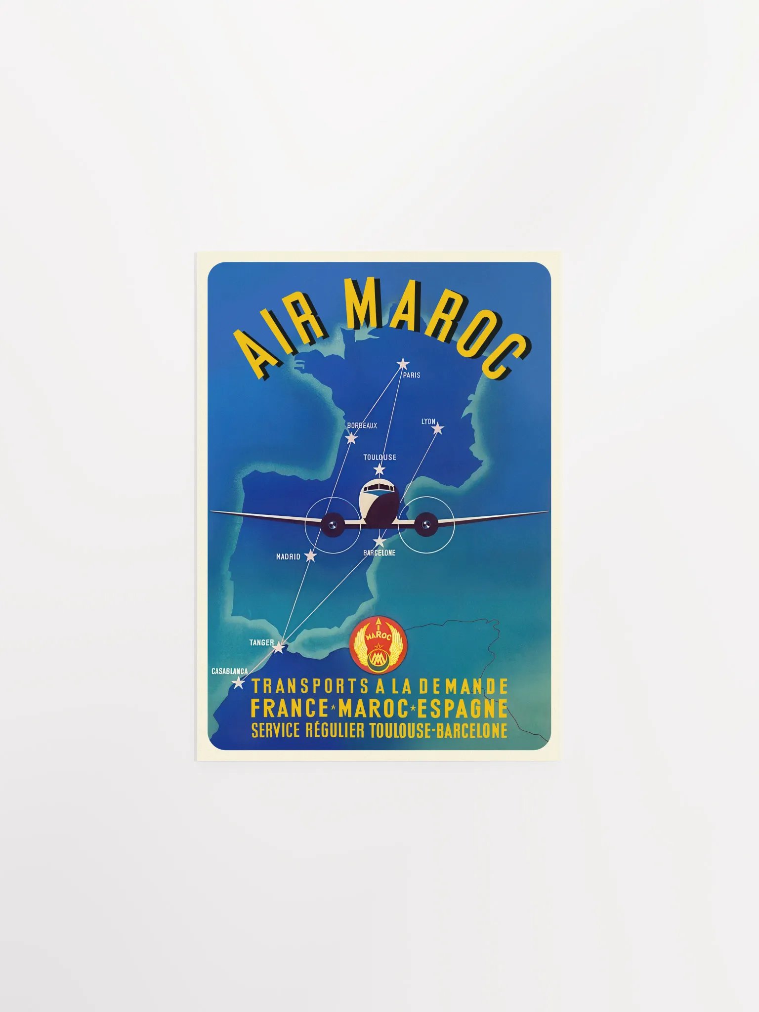 Morocco, Air Maroc, 1950 (Rare poster, Enhanced) — retro travel poster, vintage travel print product image (7)