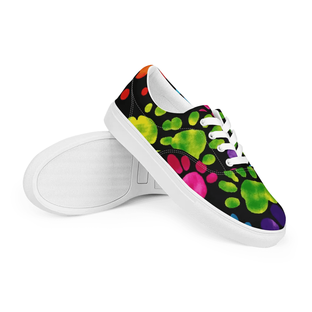 Colorful Pawprint Lace-Up Shoes product image (10)